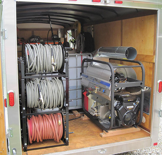 Pressure washing trailer